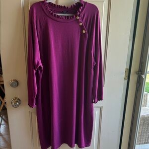 TALBOTS SZ 3XP  Rich Purple long sleeve dress